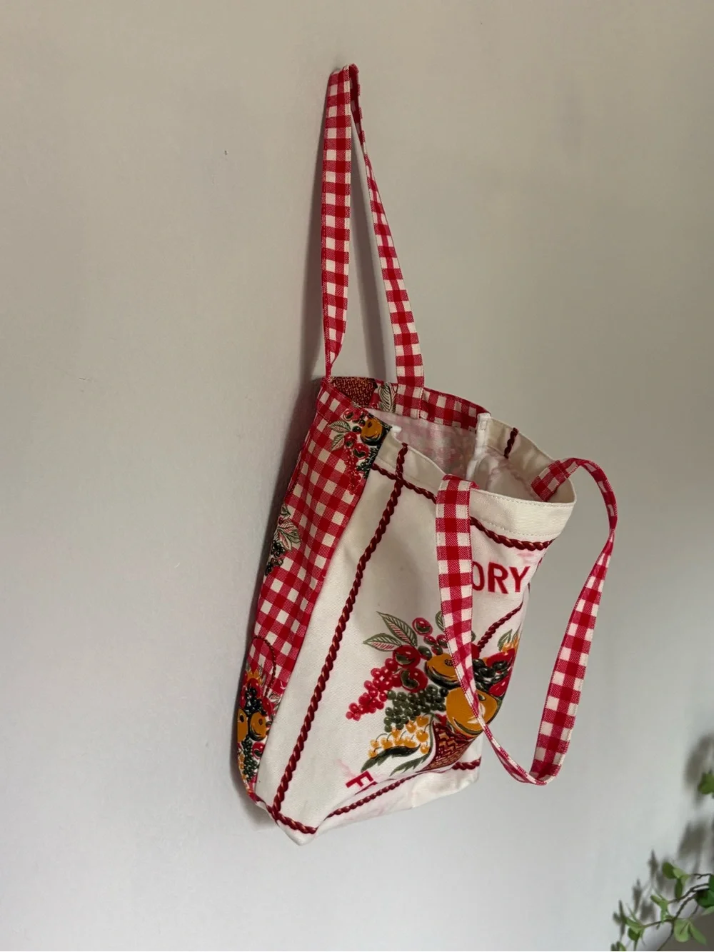 Tory Burch Fruits Du Marche Canvas Tote Bag Market Tote Cottagecore Fruit Print